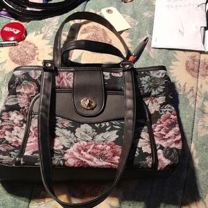 Floral Black Women's Handbag